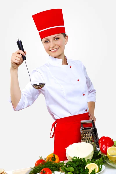 Ritratto di un giovane cuoco in uniforme — Foto Stock