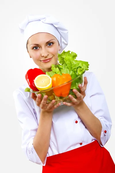 Portrait of a young cook in uniform Royalty Free Stock Images