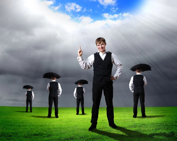 Businessman and weather — Stock Photo, Image