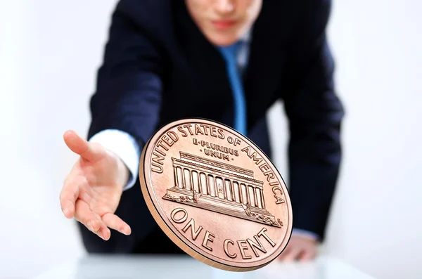 Coin as symbol of risk and luck — Stock Photo, Image