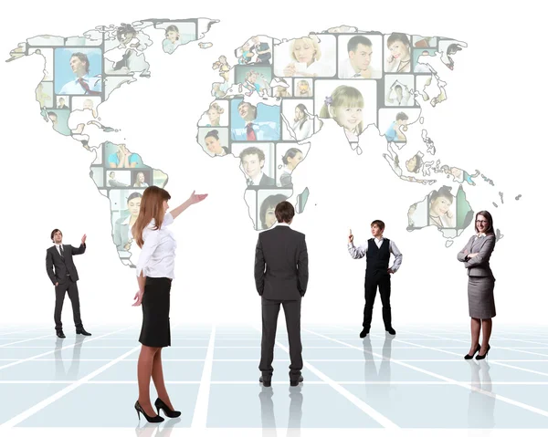 World map and social network — Stock Photo, Image
