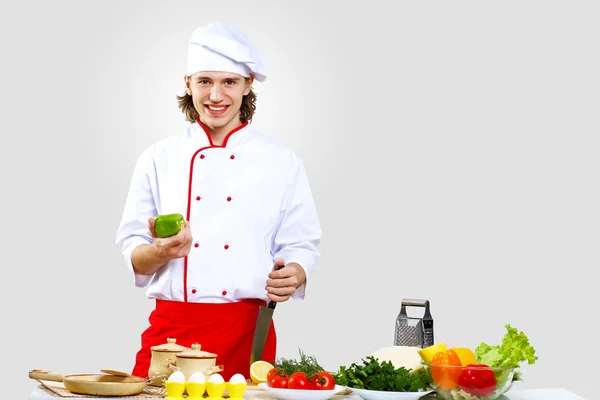 Portrait of a young cook in uniform Stock Photo