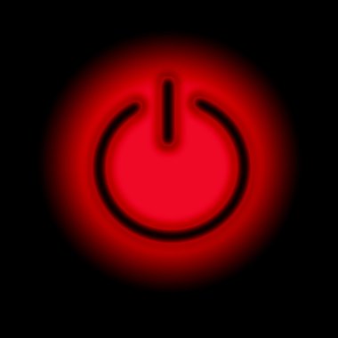 Power button against black background clipart