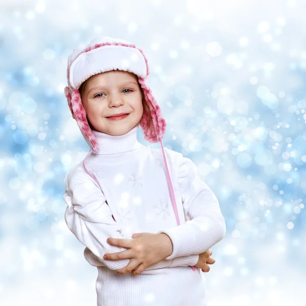 Kış giyim, çocuk portresi — Stok fotoğraf