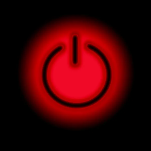 Botão de energia contra fundo preto — Fotografia de Stock