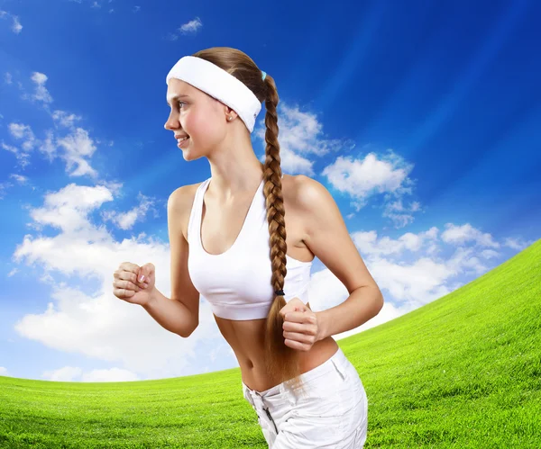 Young healthy woman doing sport — Stock Photo, Image
