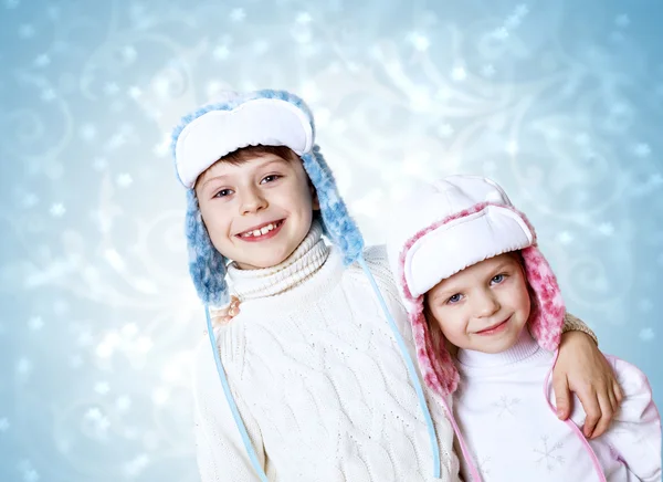 Portrait of little kid in winter wear — Stock Photo, Image