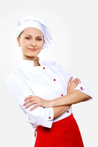 Retrato de un joven cocinero en uniforme —  Fotos de Stock