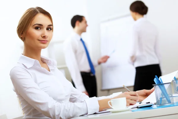 Portrait of a business woman in office Stock Photo