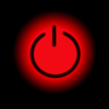 Power button against black background clipart