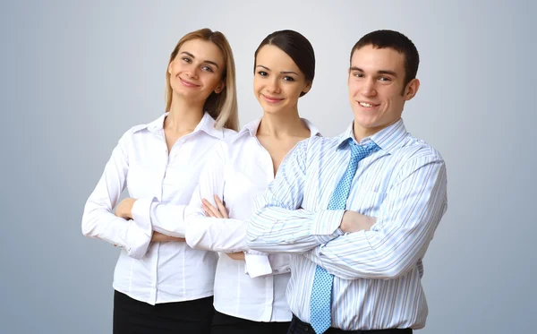 Три успешных молодых бизнесмена вместе — стоковое фото