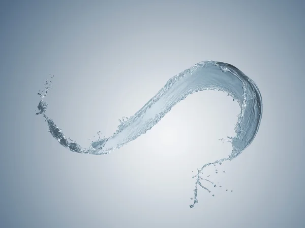 Wasser spritzt vor hellblauem Hintergrund — Stockfoto
