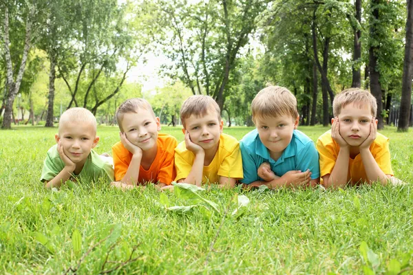 Group of children in the park Stock Photo