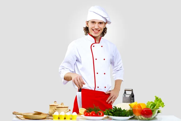 Portrait of a young cook in uniform Stock Photo