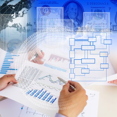 Financial and business charts and graphs clipart