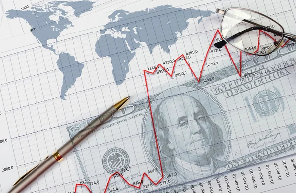 Financial and business charts and graphs — Stock Photo, Image