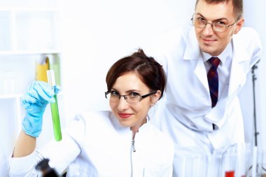 Scientists in laboratory clipart