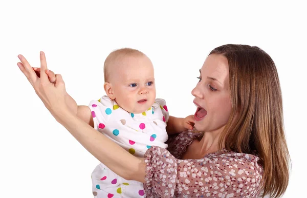 Junge Mutter mit kleiner Tochter — Stockfoto
