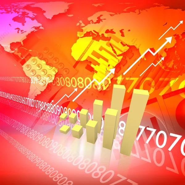 Globális pénzügyi színes grafikonok és görbék — Stock Fotó