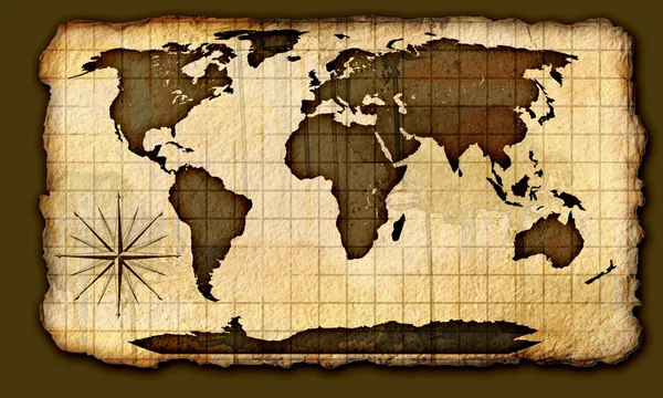 Old paper world map — Stock Photo, Image