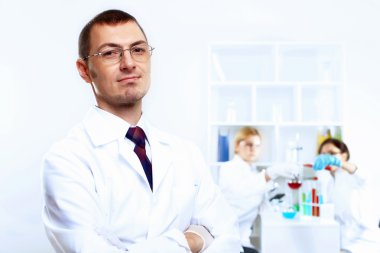 Scientists in laboratory clipart