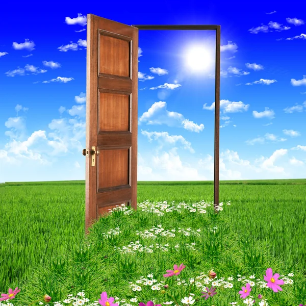 夏につながるオープンドア — ストック写真
