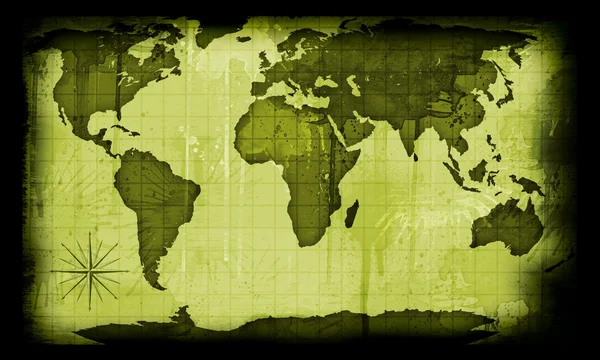 Vieux papier carte du monde — Photo