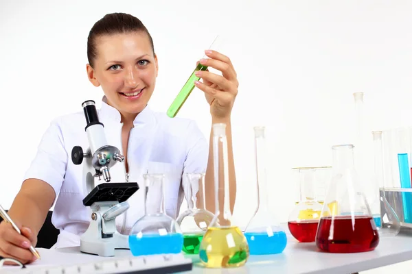 Female scientist in a chemistry laboratory Stock Picture