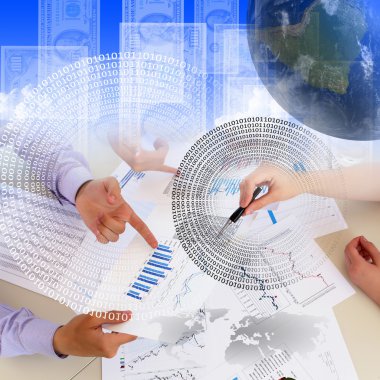 Financial and business charts and graphs clipart