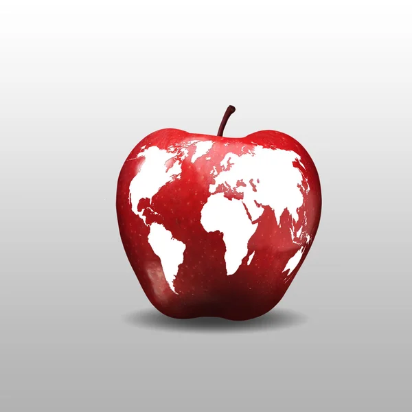 Apple jako model ziemi planeta — Zdjęcie stockowe