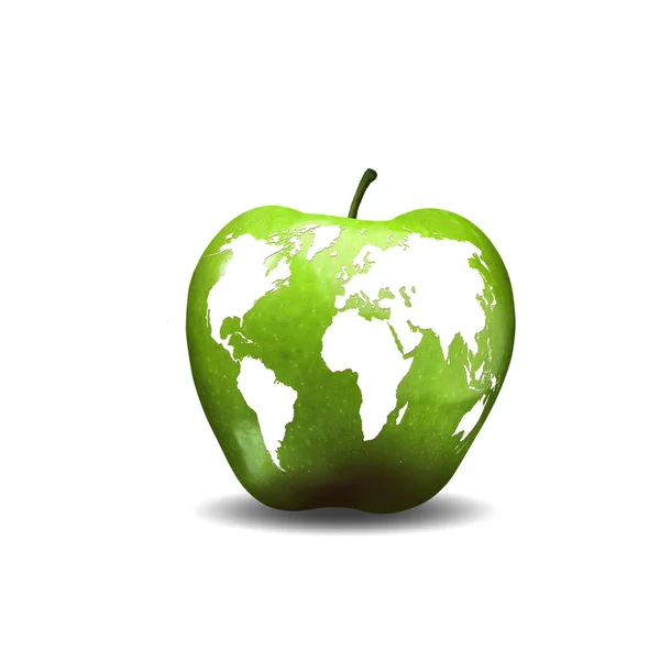 苹果作为一个行星地球模型 — 图库照片