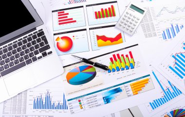 Graphs, charts, business table. clipart