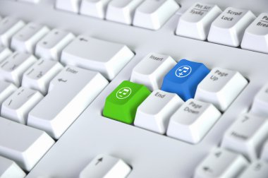 Computer keyboard with sound symbol clipart