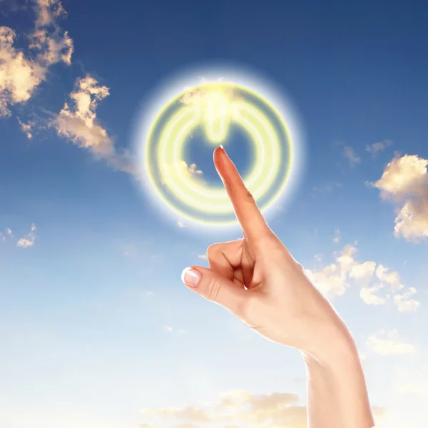 Power button against sky background — Stock Photo, Image