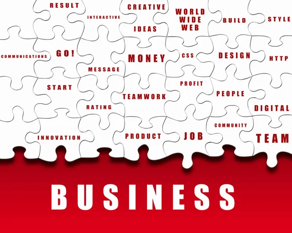 Pedaços de puzzle com termos de negócio — Fotografia de Stock