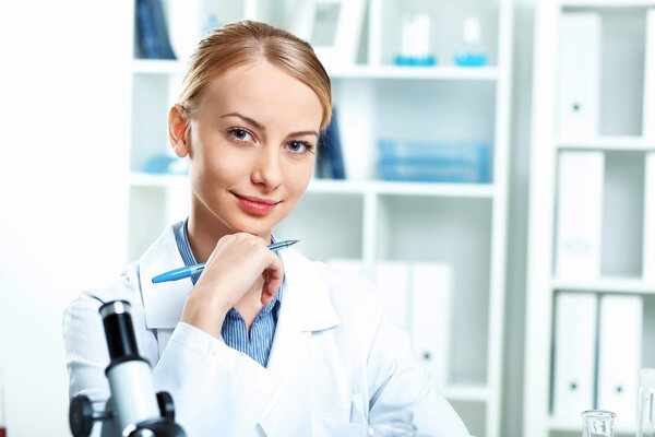 Young scientist working in laboratory