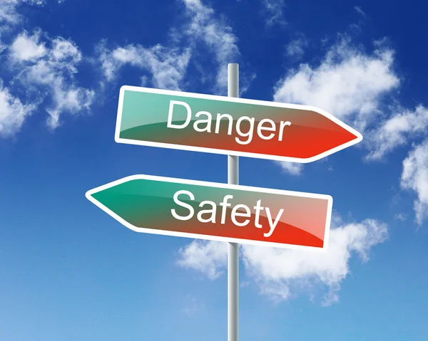 Two road signs against blue sky — Stock Photo, Image