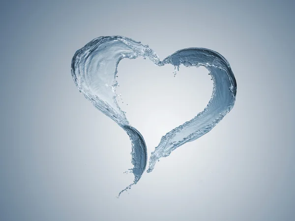 Herz aus Wasserspritzern — Stockfoto
