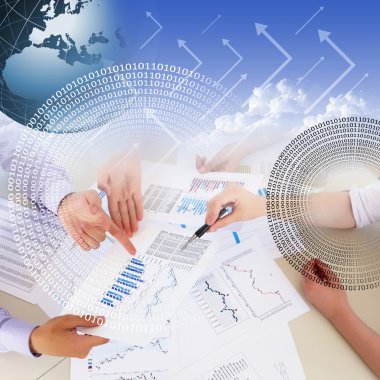 Financial and business charts and graphs clipart