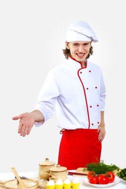 üniformalı genç aşçı portresi