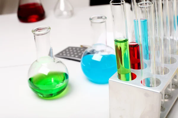stock image Chemistry laboratory equipment and glass tubes