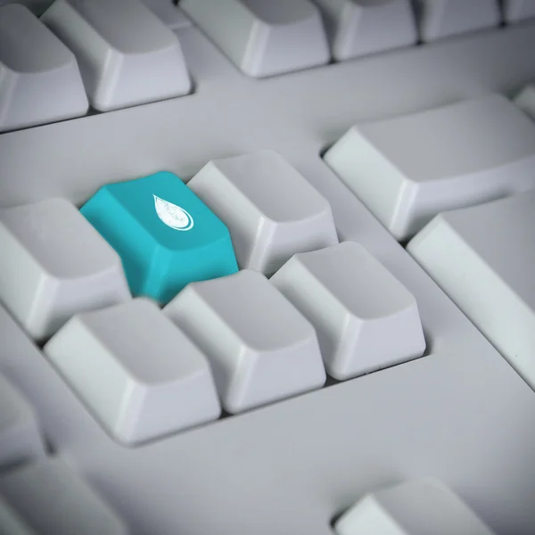 Computer keyboard and waterdrop symbol — Stock Photo, Image