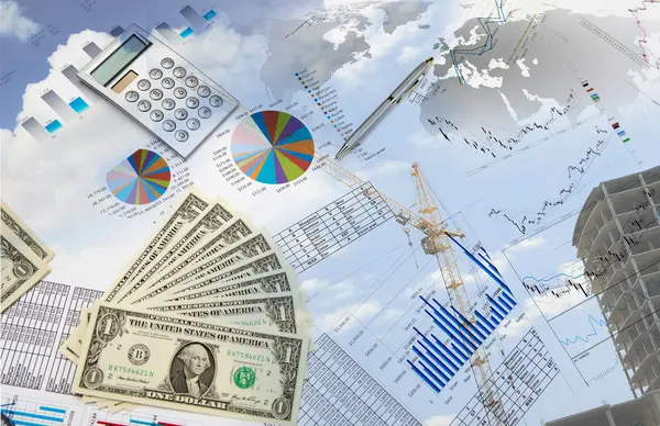 Finansowych i biznesowych wykresy i wykresy — Zdjęcie stockowe