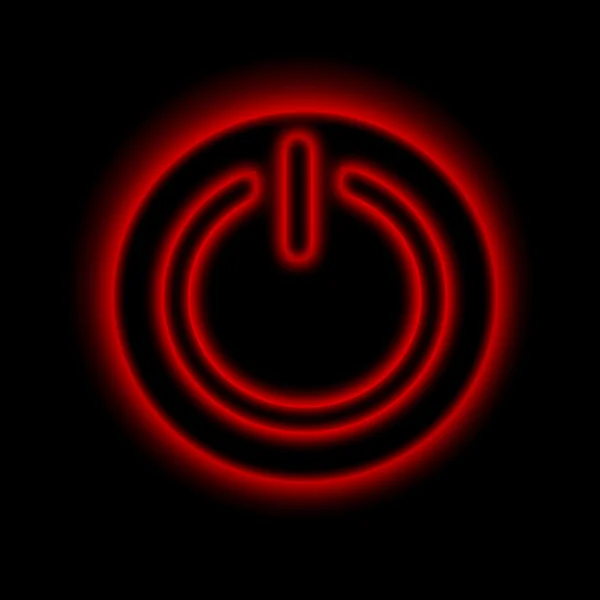 Botão de energia contra fundo preto — Fotografia de Stock