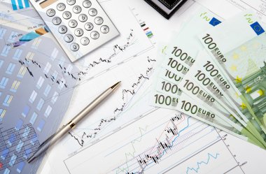 Financial and business charts and graphs