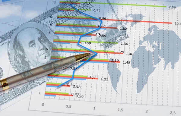 Obchodní a finanční schémata a grafy — Stock fotografie