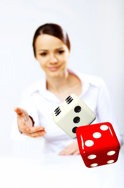 骰子作为风险和运气的象征 — 图库照片