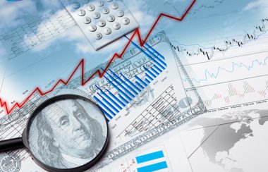 Financial and business charts and graphs