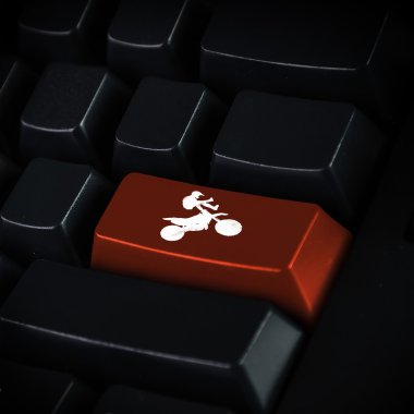 Computer keyboard and motosport symbol clipart