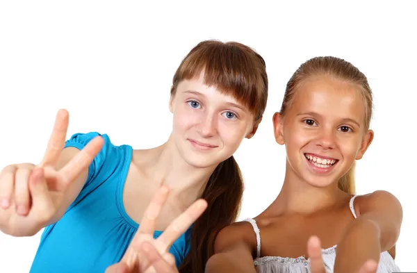 Zwei Teenager-Mädchen zusammen — Stockfoto